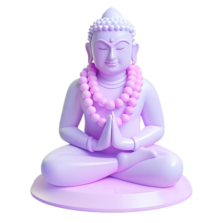 PSD una statua di buddha in una veste rosa
