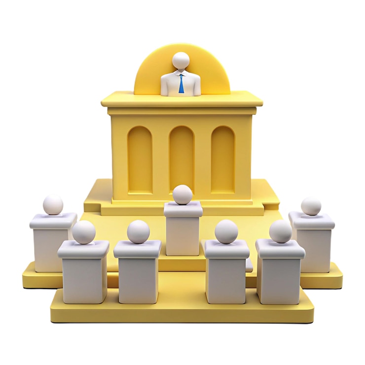 PSD una statua di un uomo di fronte a un tempio con uno sfondo bianco