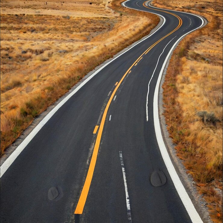 PSD una strada con una linea bianca che dice " la strada "