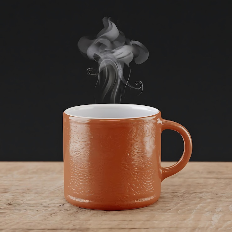 PSD una tazza di caffè con il vapore che ne esce