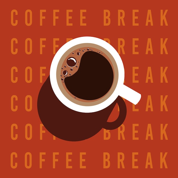 una tazza di caffè con le parole coffee break su di essa