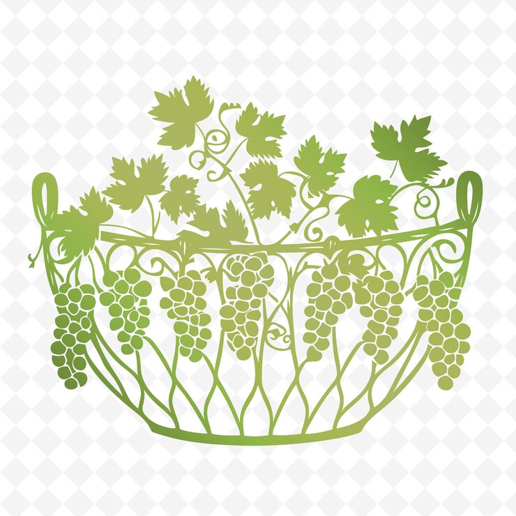 PSD una teiera verde con vigne e foglie