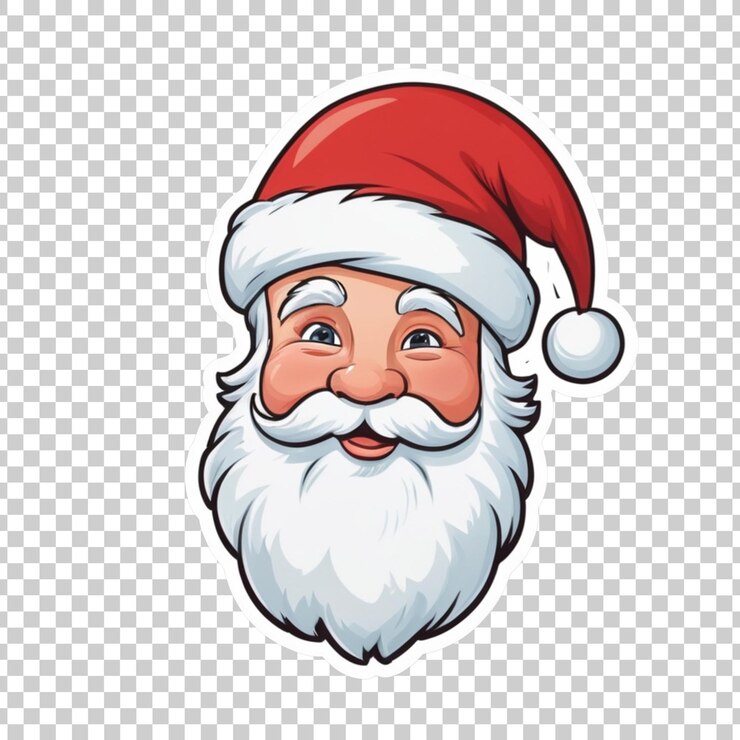 PSD una testa di un babbo natale con un cappello rosso