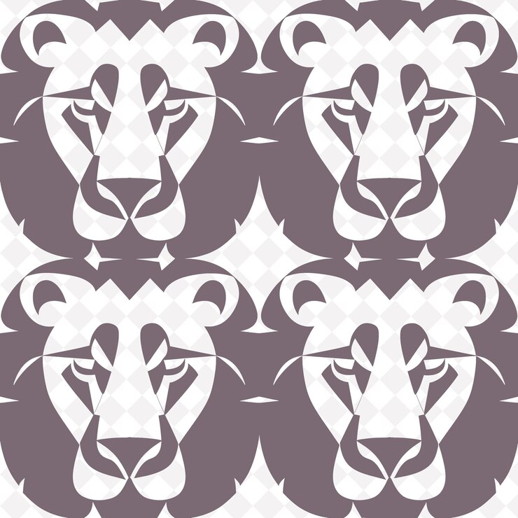 PSD una testa di zebra con un disegno di testa di leone