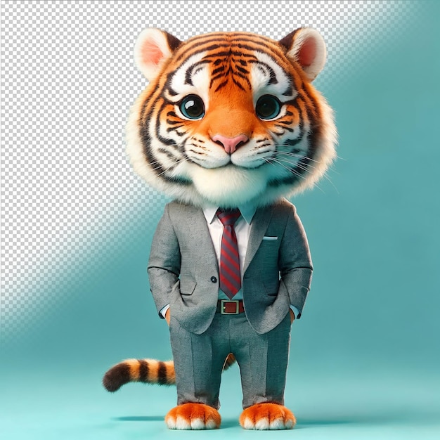 Una tigre carino in stile realistico in un vestito elegante