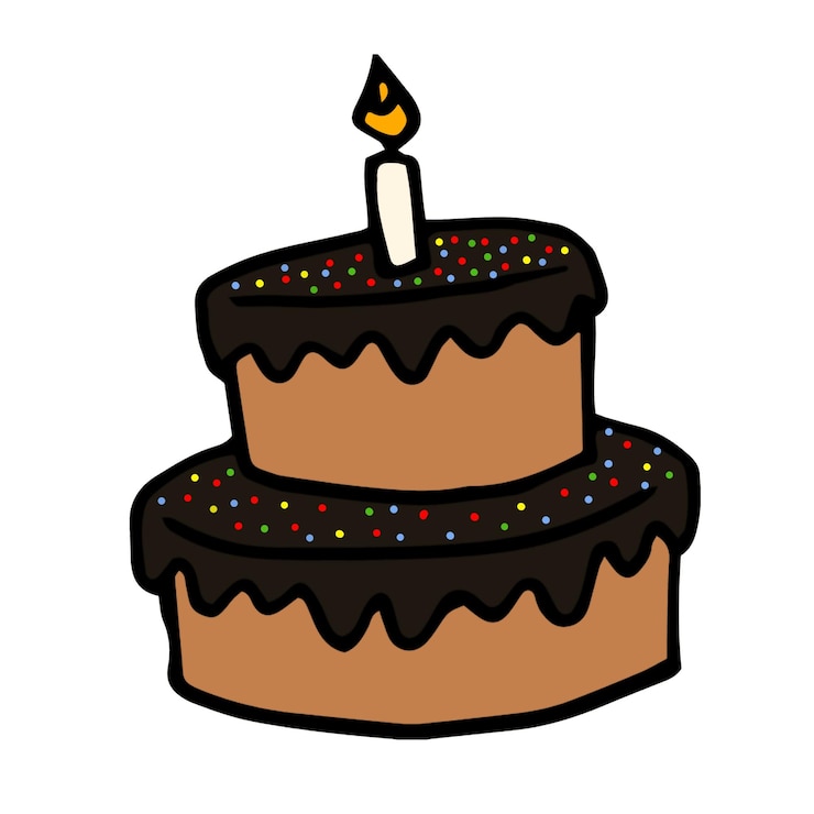 PSD una torta con una candela che dice buon compleanno