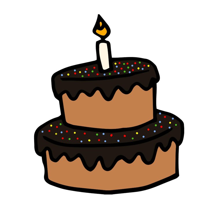 una torta con una candelina con su scritto buon compleanno