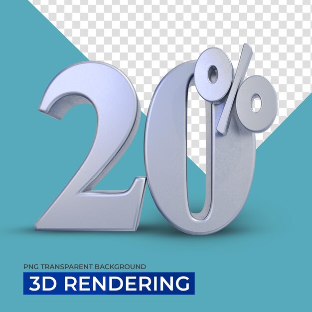 Una visualizzazione di testo 3D 20 Percento Rendering Transparency