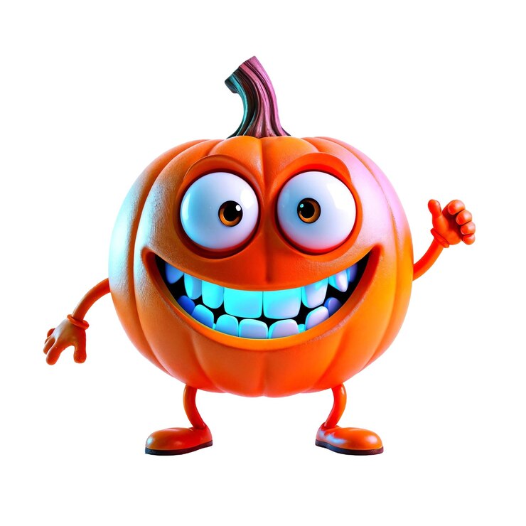 PSD una zucca con un grande sorriso sul viso