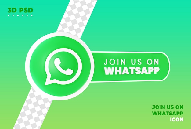 Únase a nosotros en whatsapp render icono insignia aislada
