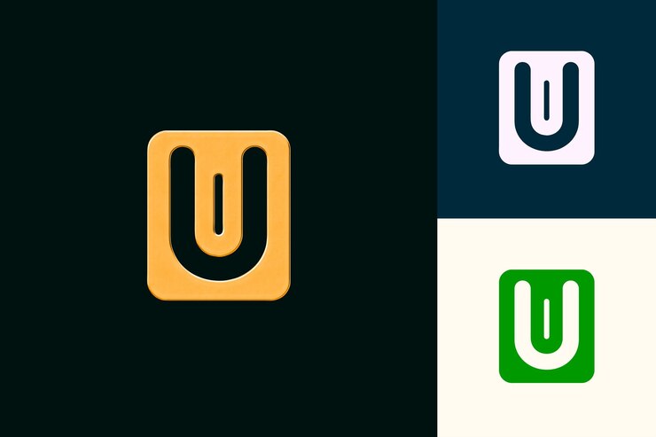 PSD underline icon with a capital letter u outline and a small l abstract minimalist icon designs