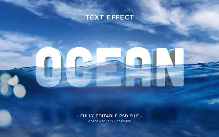 PSD underwater text effect