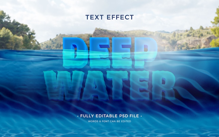 PSD underwater text effect