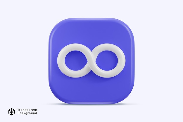 Unendlichkeits-Taste-Symbol 3D-Rendering-Vektor-Illustration