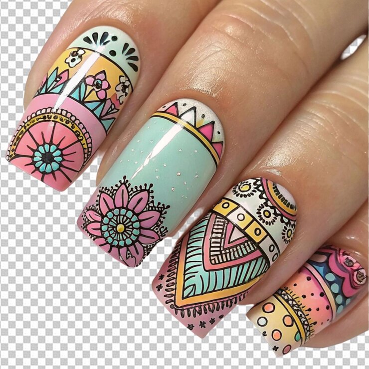 PSD unhas de mulheres renderizadas em 3d com arte artística