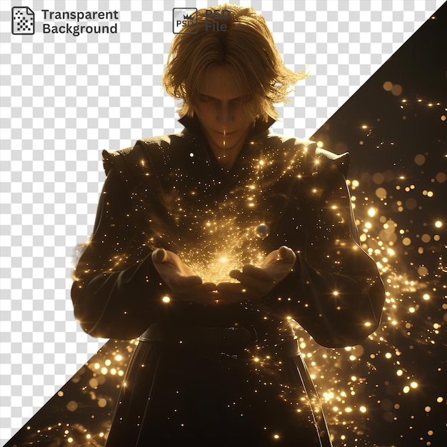 Único edward elric de fullmetal alquimista con cabello rubio y una cara sonriente se encuentra frente a una luz brillante con sus manos visibles en primer plano