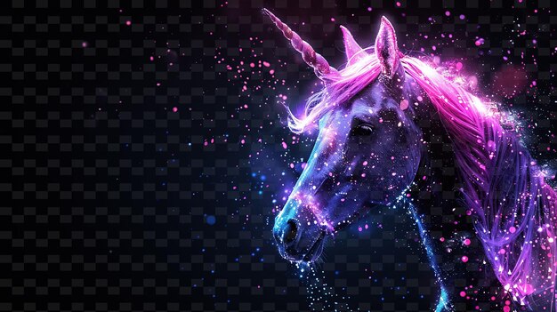 PSD unicorne avec un vecteur libre sur fond violet