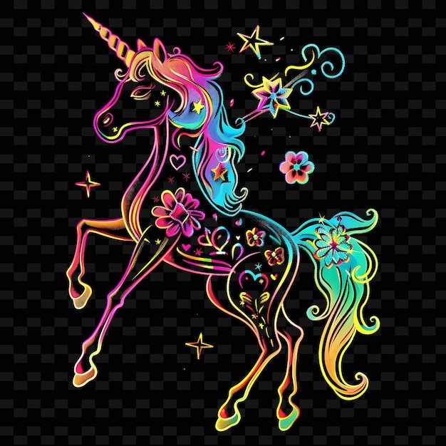 un unicornio colorido con las palabras unicornios en él