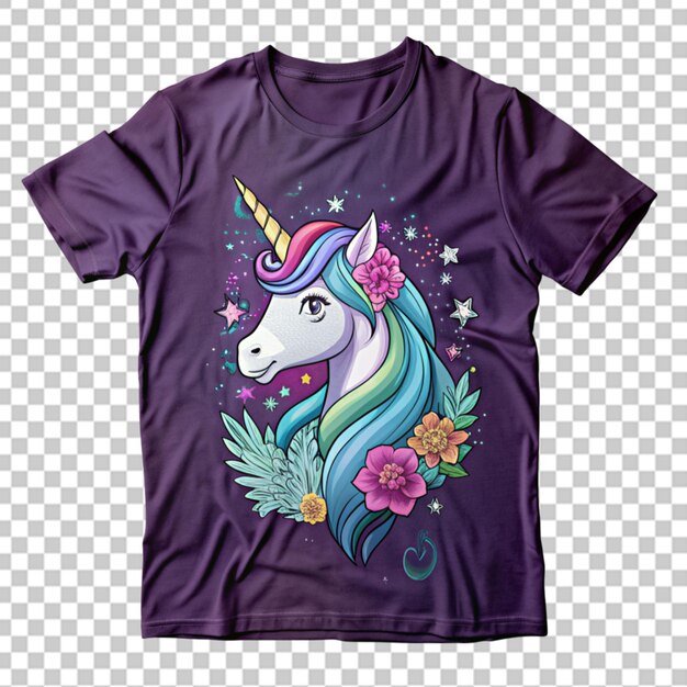 PSD unicornio con diseño de camiseta