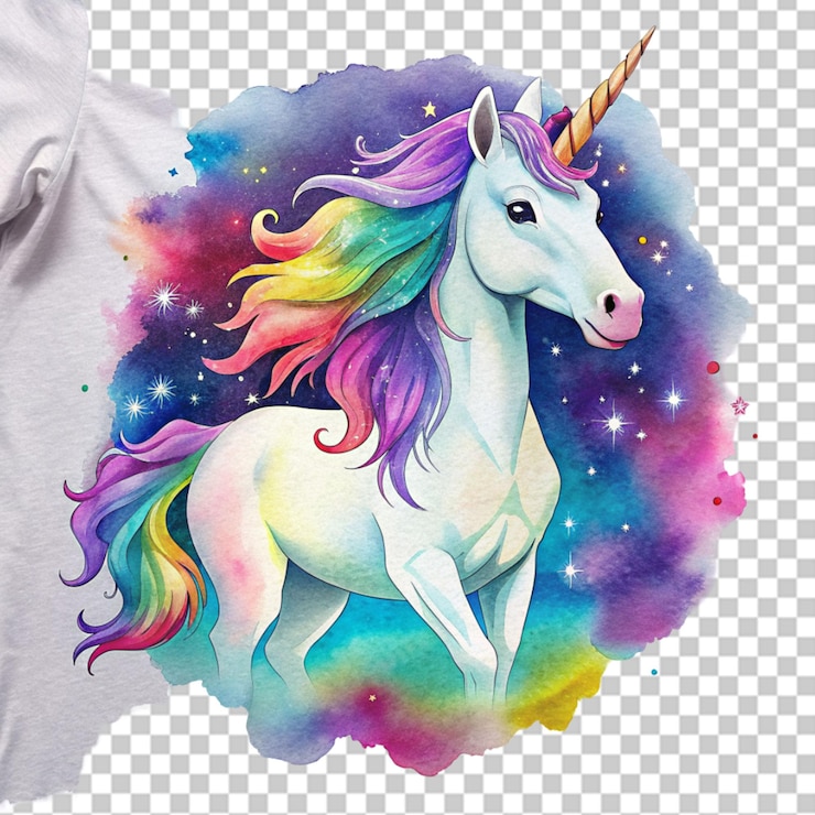 PSD unicornio con diseño de camiseta