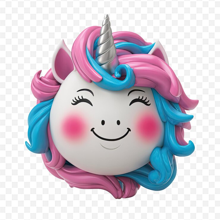 PSD un unicornio con una nariz rosa y una nariz rosada con una nariza rosada y labios rosados