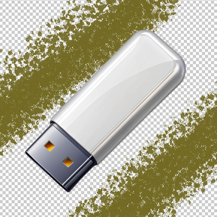 PSD una unidad flash en un fondo transparente