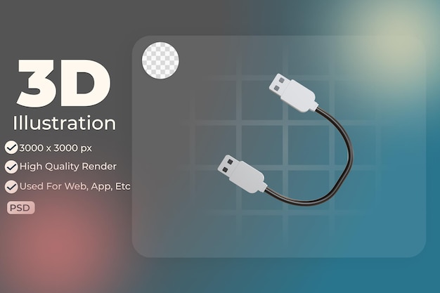 Unidad flash de icono de objeto de ilustración 3d Se puede utilizar para gráficos de información de aplicaciones web, etc.