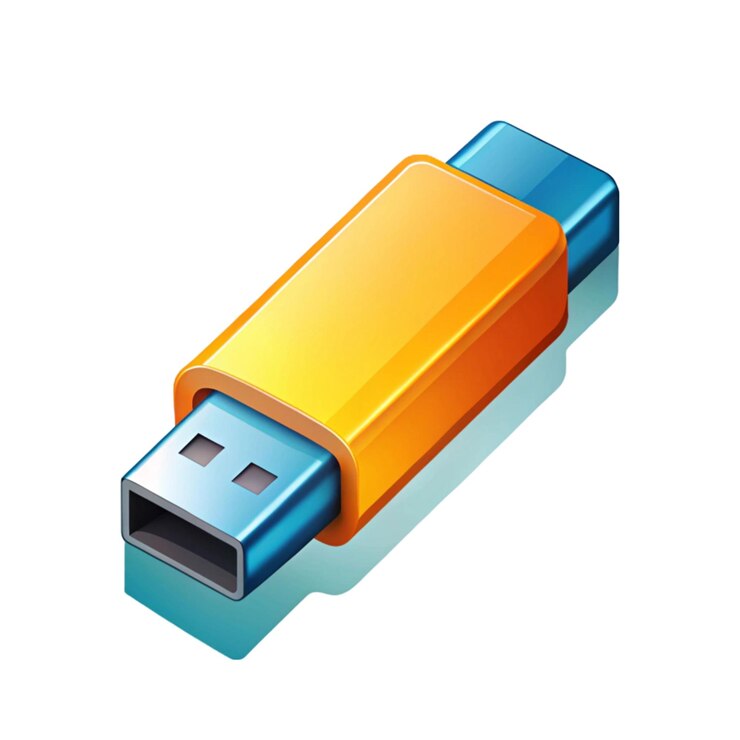 PSD unidad flash usb aislada en fondo blanco