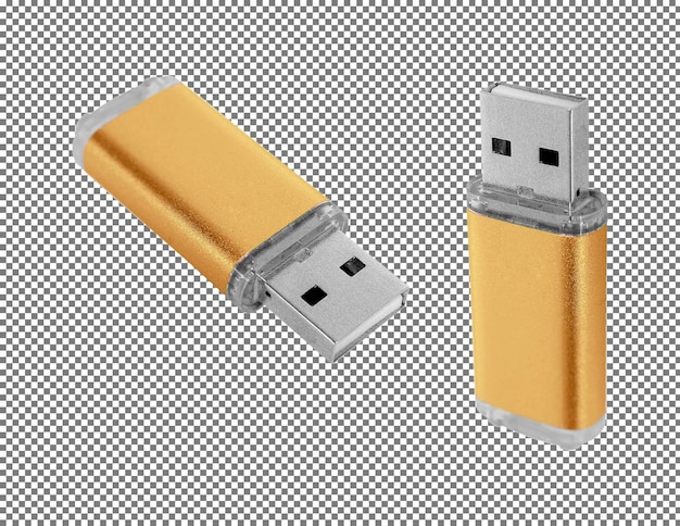 Una unidad flash USB aislada sobre un fondo blanco