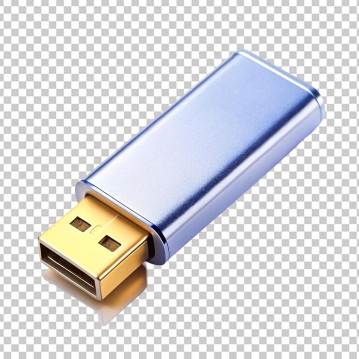 PSD una unidad flash usb en un fondo transparente