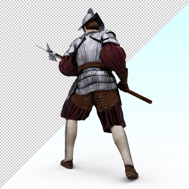 Unidad de infantería medieval de halberdier