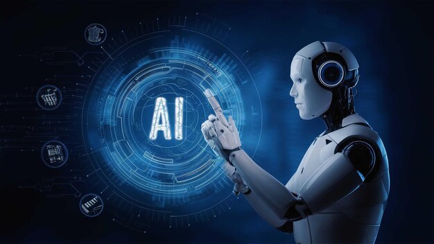 Unidad de procesador de inteligencia artificial Poderoso componente de IA cuántica en la placa base del PCB con datos t