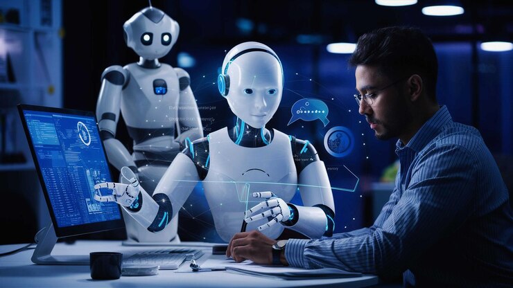 PSD unidad de procesador de inteligencia artificial poderoso componente de ia cuántica en la placa base del pcb con datos t