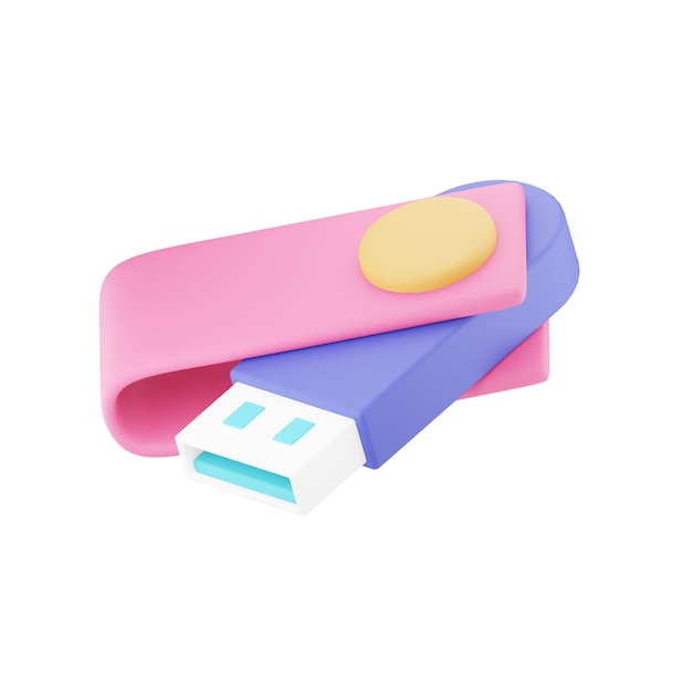 PSD unidade usb icon office 3d