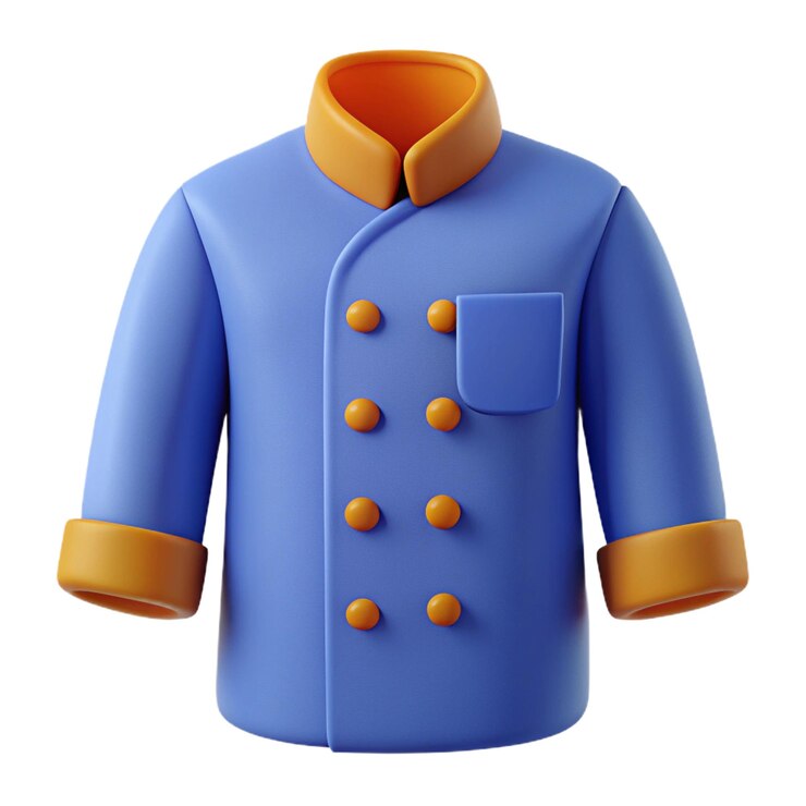 PSD un uniforme azul con botones dorados y una chaqueta azul con botóns dorados