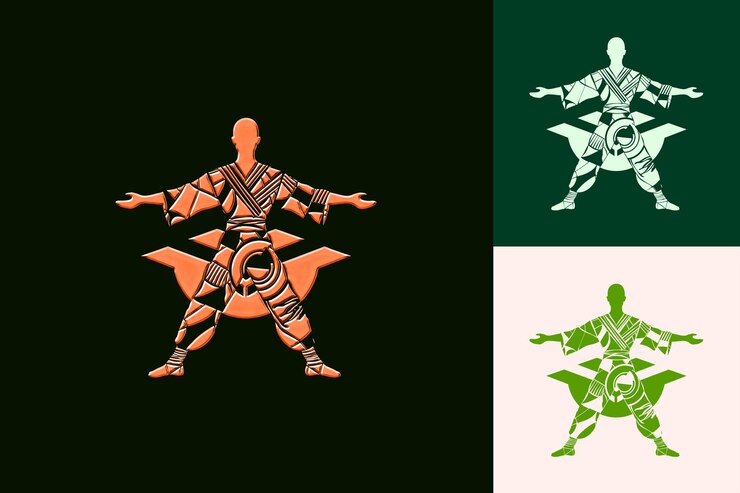 PSD uniforme de capoeira com ícone abstrato uniforme com s geométrico designs criativos de ícones da cultura do brasil