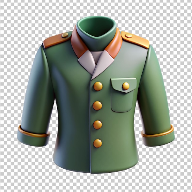 El uniforme del ejército 3D de fondo transparente