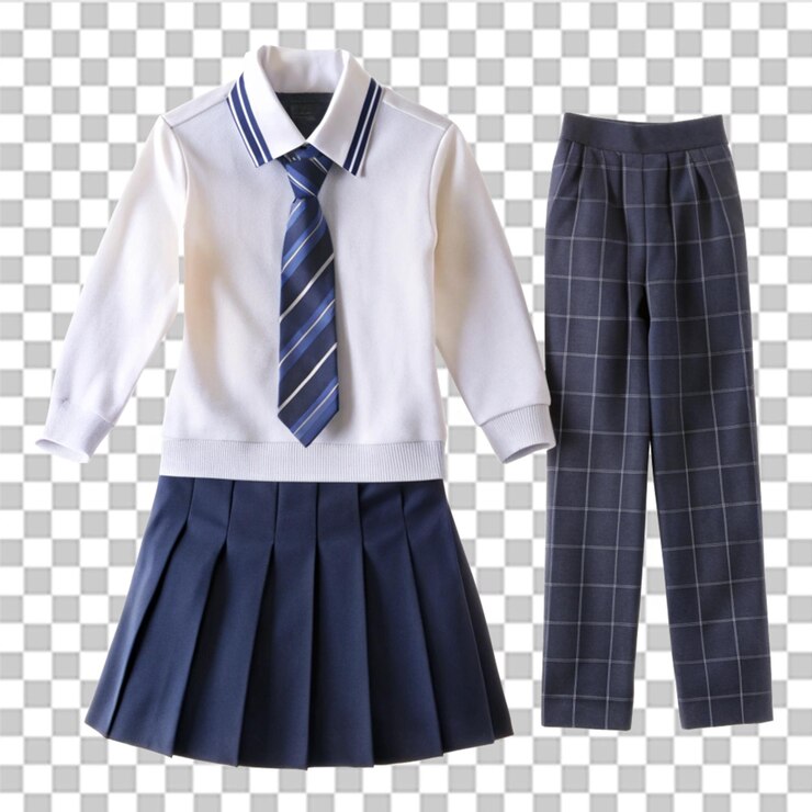 PSD uniforme escolar aislado sobre un fondo transparente