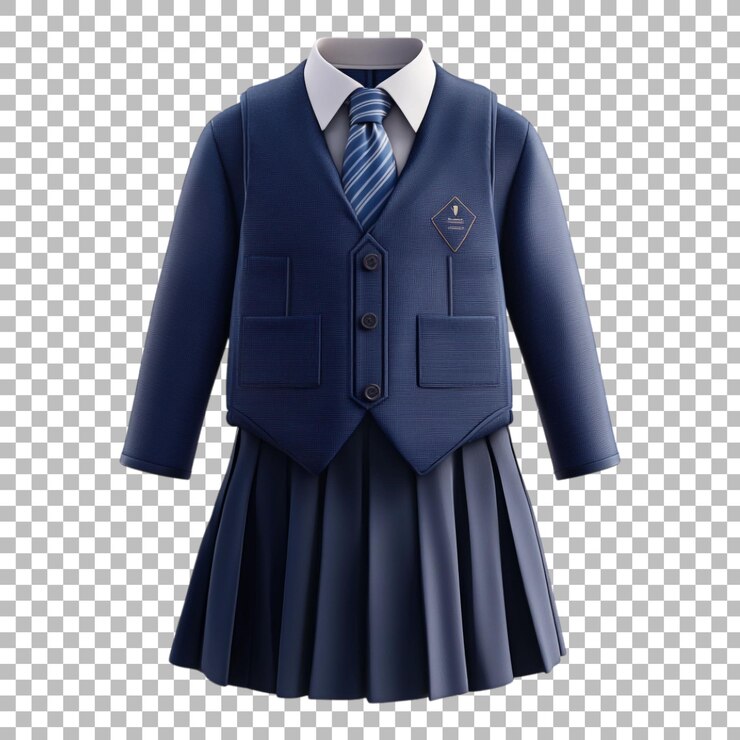 PSD uniforme escolar de png contra um fundo transparente