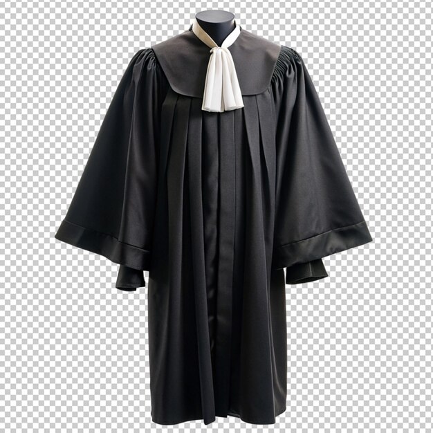 Uniforme De Juge En Robe Noire Sur Fond Transparent