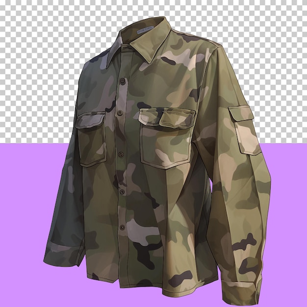 PSD un uniforme militaire objet isolé fond transparent