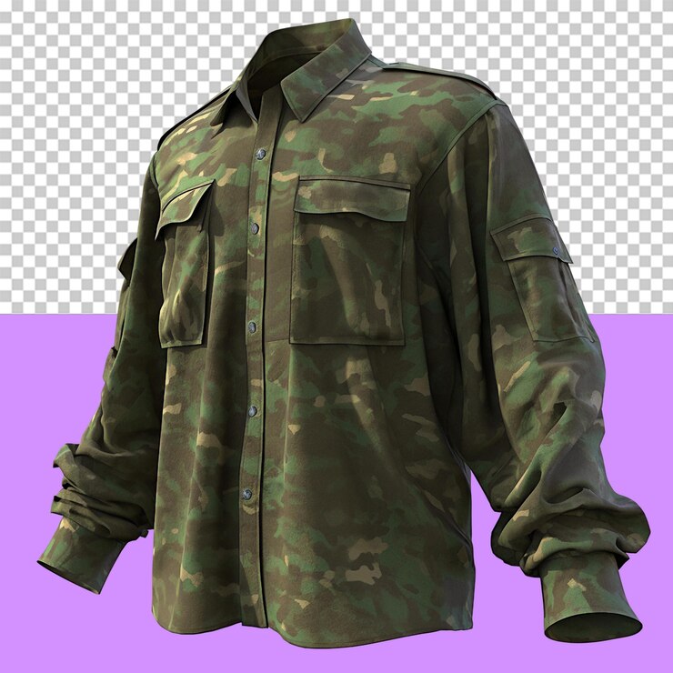 PSD un uniforme militar objeto aislado fondo transparente