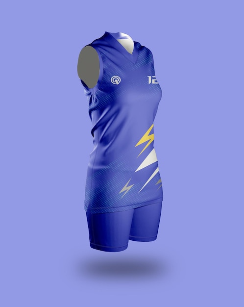 un uniforme de sport bleu avec le numéro 12 dessus
