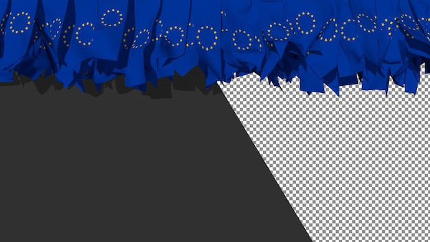 PSD union européenne drapeau de l'ue différentes formes de rayures en tissu suspendues au rendu 3d supérieur