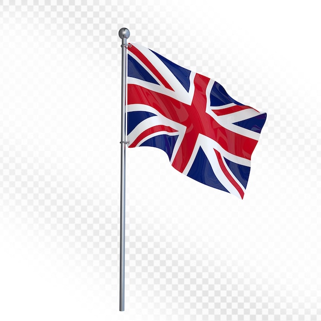 Union Jack-Flagge, die auf einem Fahnenmast weht
