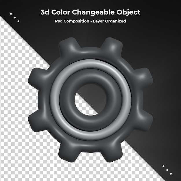unique 3d setting icon, simple 3d model high regulation render
