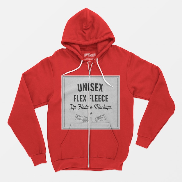 Unisex Flex Fleece Zip Hoodie Modell 03