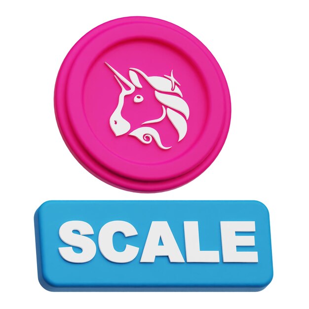 Uniswap Krypto-Token 3D-Symbol isoliert auf weißem Hintergrund