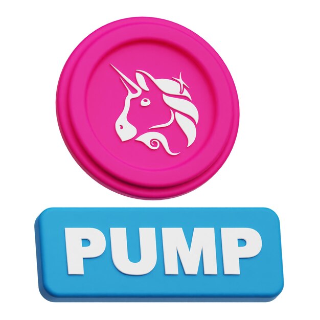 Uniswap token criptográfico icono 3D aislado en el fondo blanco