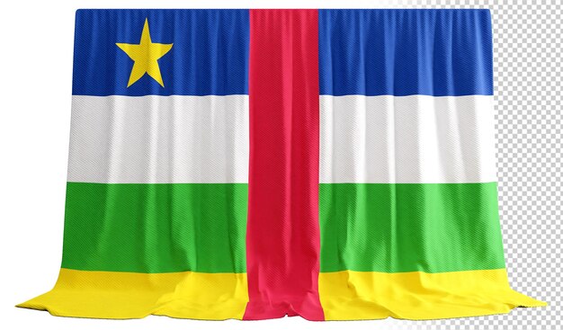 PSD l'unité encadrée dans les drapeaux 3d des républiques centrafricaines élever les événements culturels fait écho à l'histoire impactant